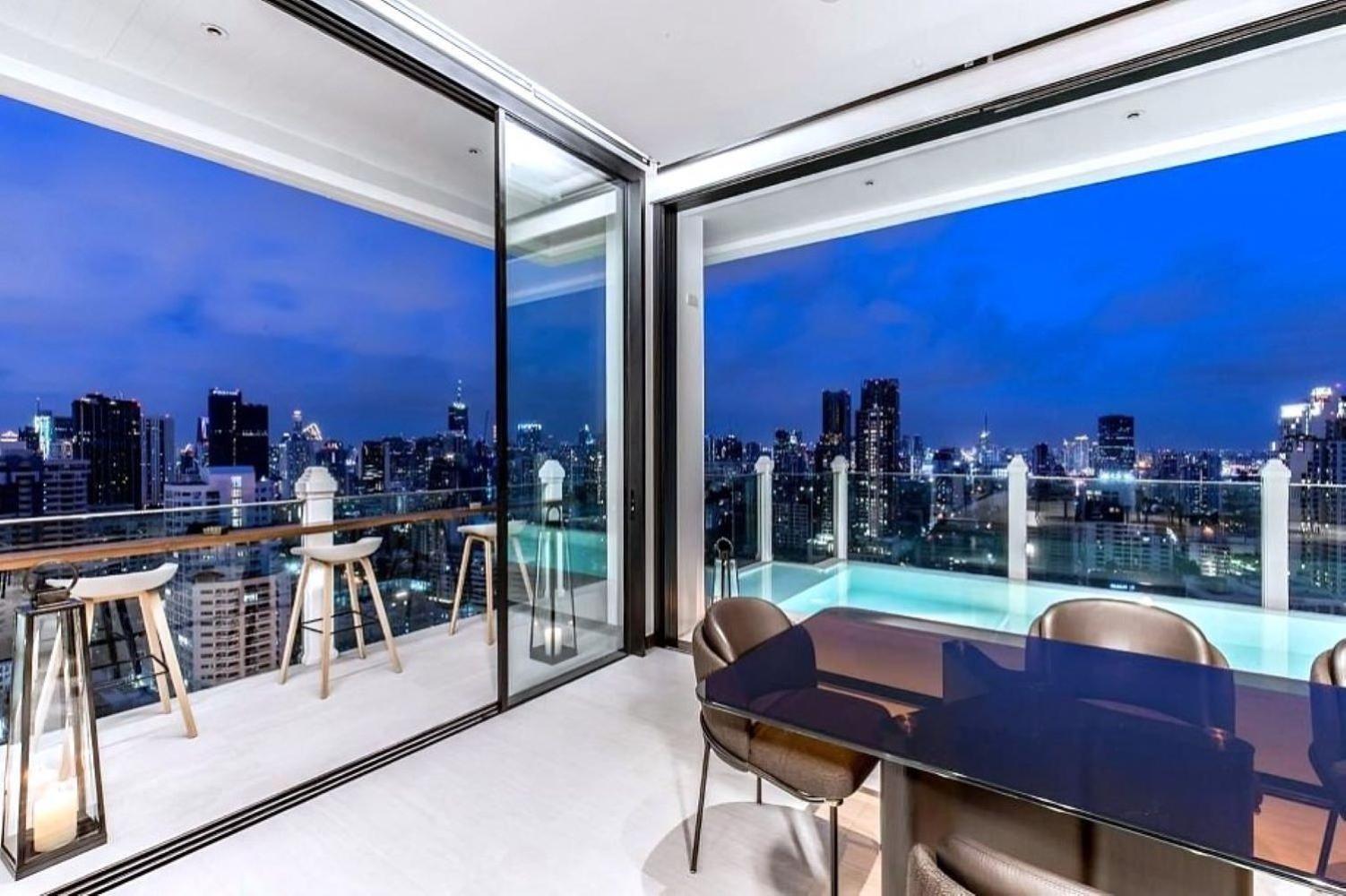 Super Luxury Large Over 230 Sqm 4 Bedroom Private Pool Phrom Phong High Floor Apartment *